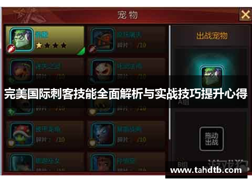 完美国际刺客技能全面解析与实战技巧提升心得